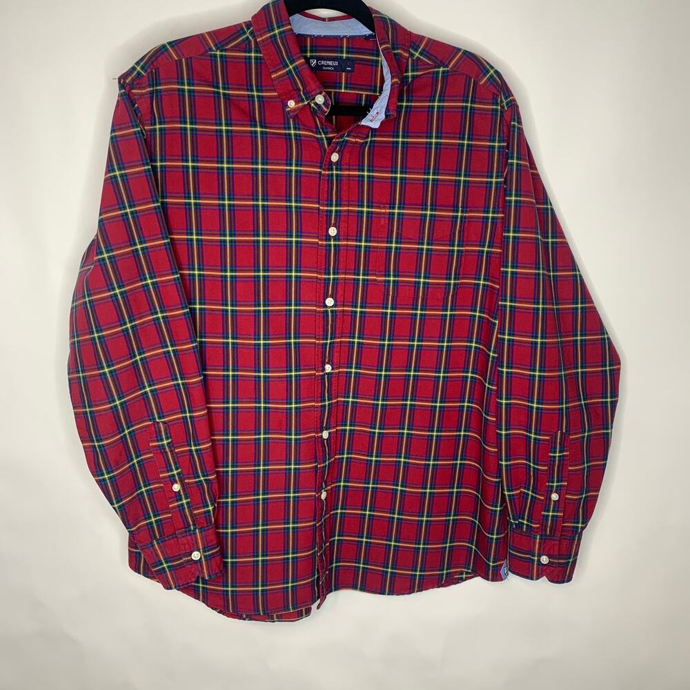Red Plaid Heavy Twill Shirt Cremieux Sz Large